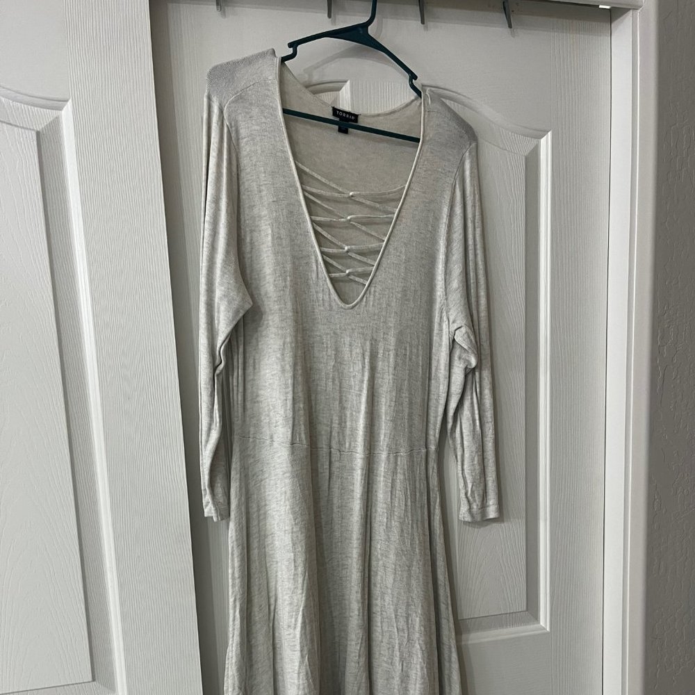 Torrid White Criss Cross Chest Sweater Dress